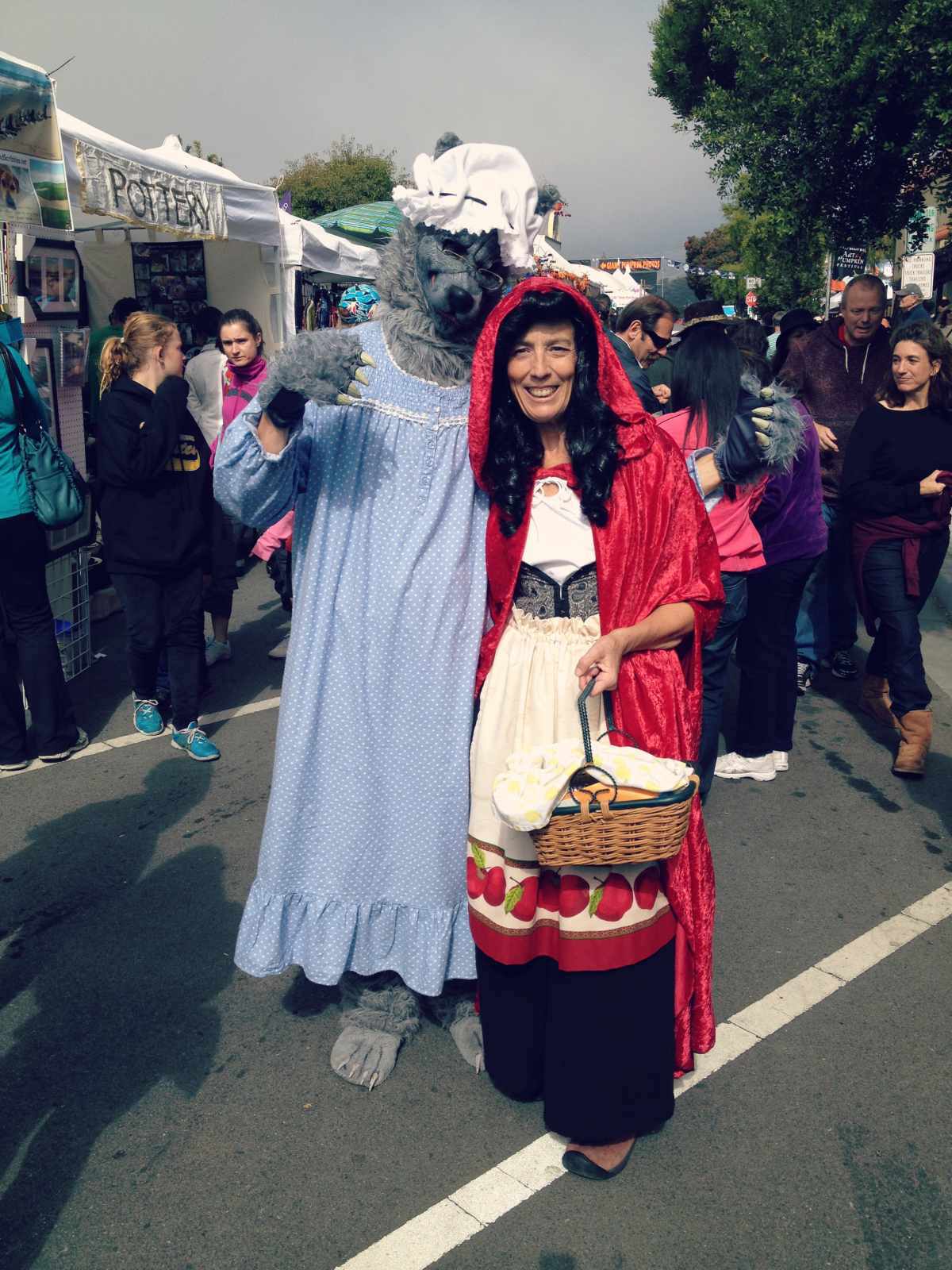 Wolf and Red Riding Hood in a costume contest at Half Moon Bay Pumpkin Festival in California