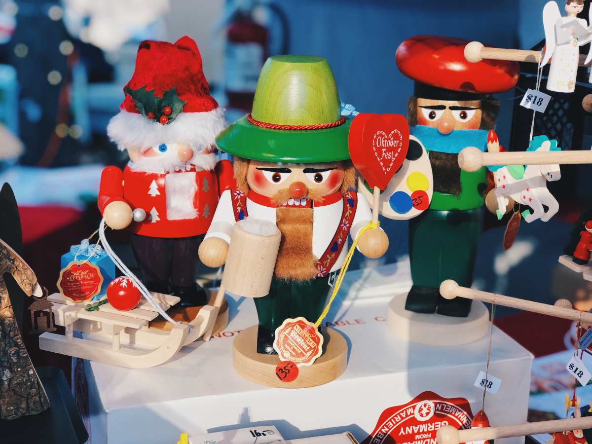 German decorations at German Holiday Market in Mountain View, California