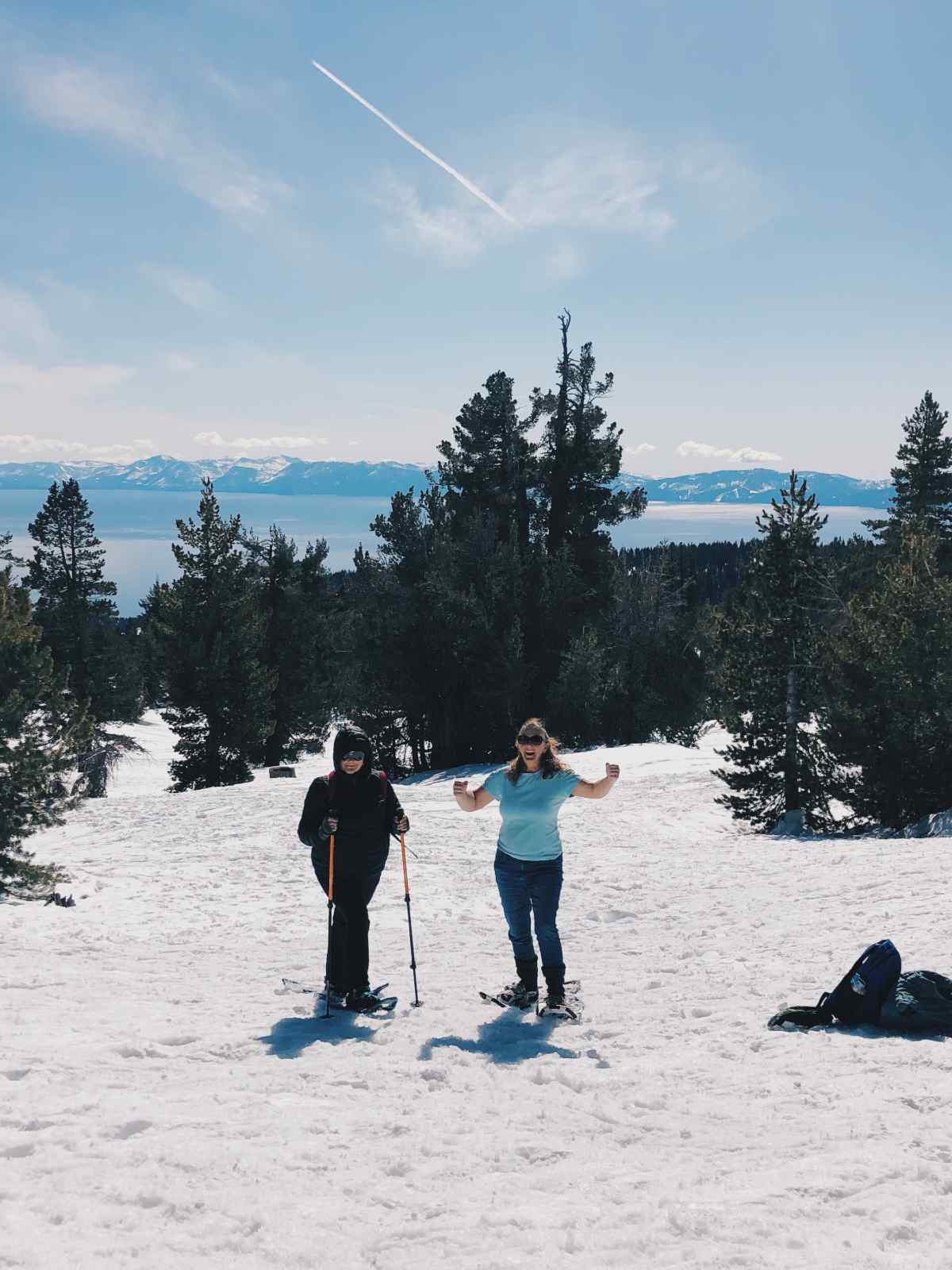 Our friends snowshoeing at Lake Tahoe, California