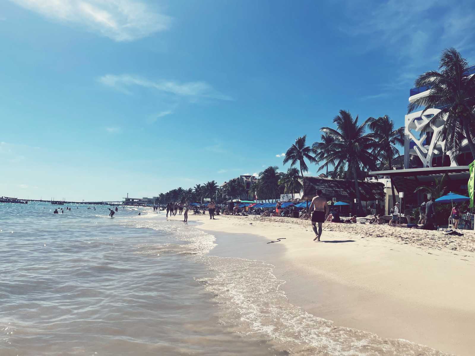 Beach in a beautiful day at Playa del Carmen, Mexico.