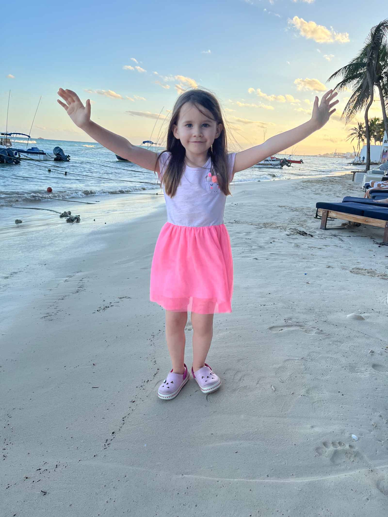Our little one enjoying the beach in Playa del Carmen. 