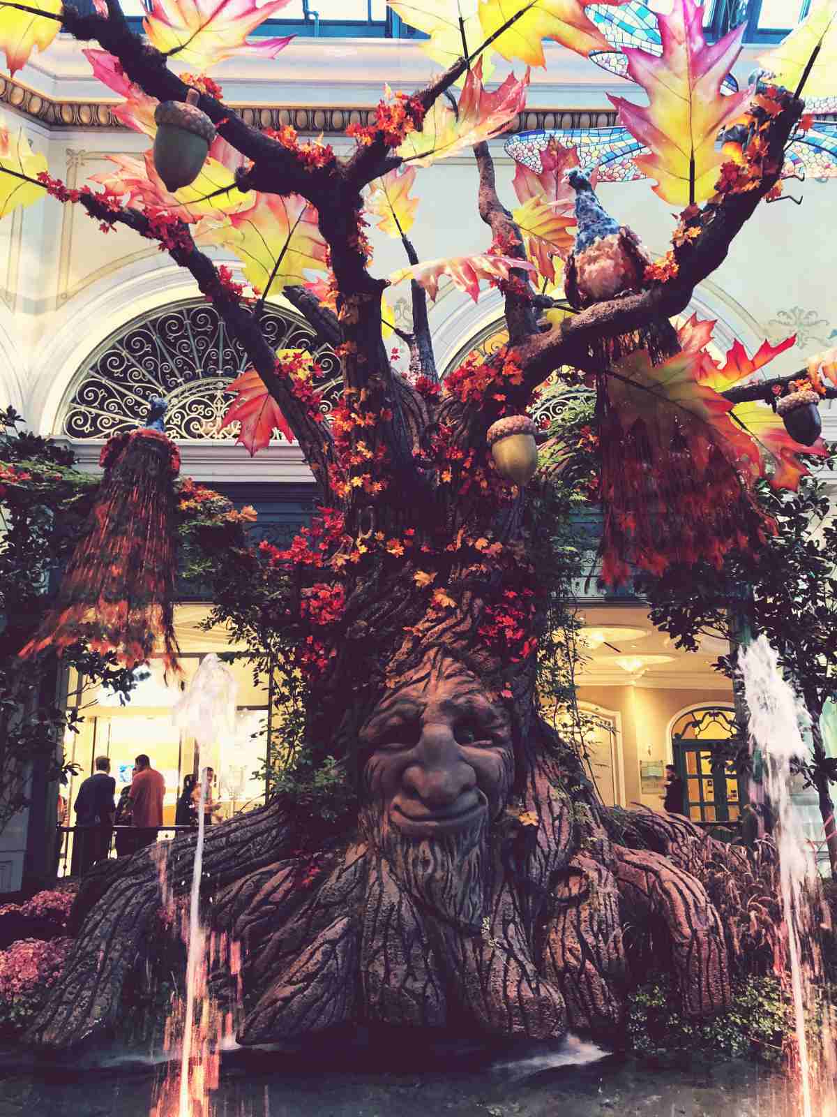 Flower arrangement tree at Bellagio Hotel conservatory in Las Vegas