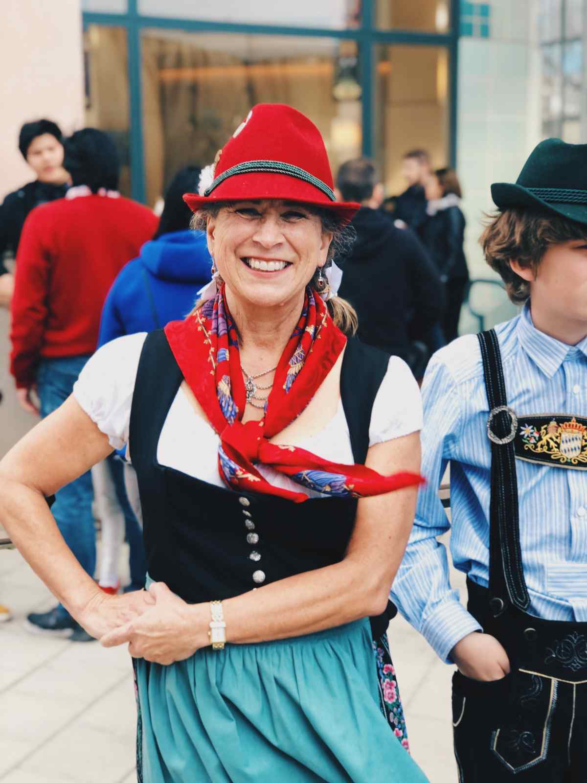 A German dancer at German Holiday Market in Mountain View, California