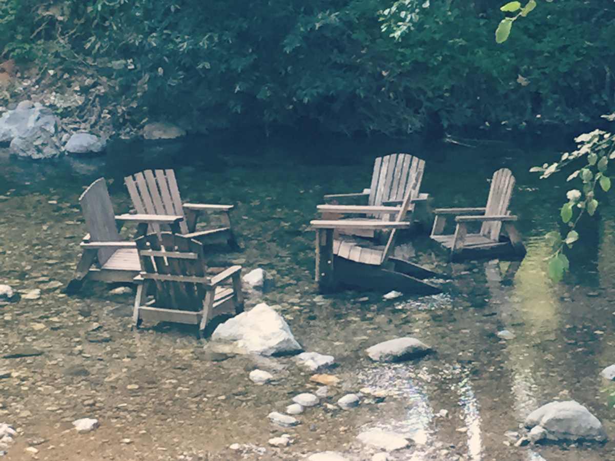 Big Sur River Inn's river chairs in California.