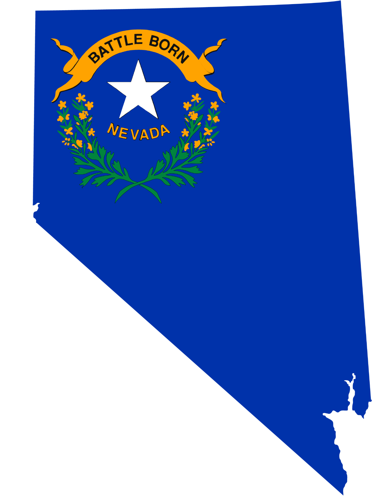 Nevada flag map