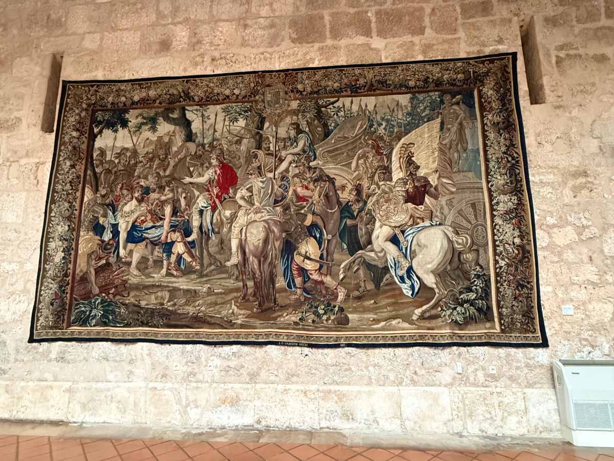 Seinävaate 1600-luvulta Parador de Lerman seinällä Espanjassa.